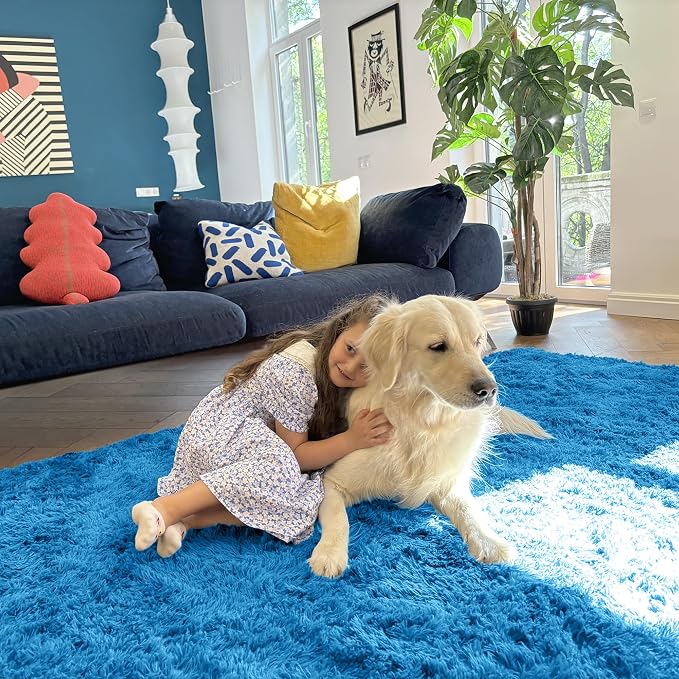 OLANLY 2x3 Machine Washable Small Bedside Rug, Soft Fluffy Shaggy Entryway - Image 5