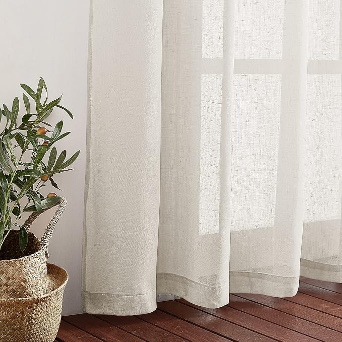 NICETOWN Short Linen Curtains for Kitchen, Grommet Small Window Curtains Linen - Image 6