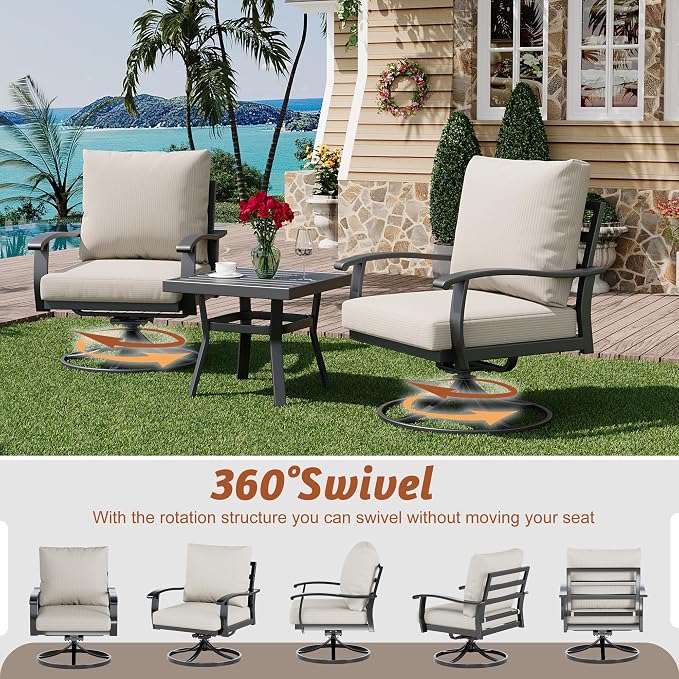 HOMREST Outdoor Swivel Rocker Patio Chairs - Image 2
