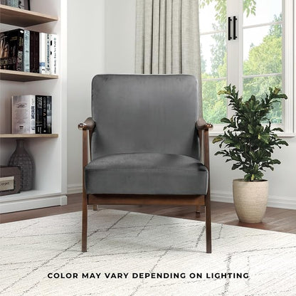 Lexicon Mid Century Modern Chair Velvet Accent Chair - Image 5