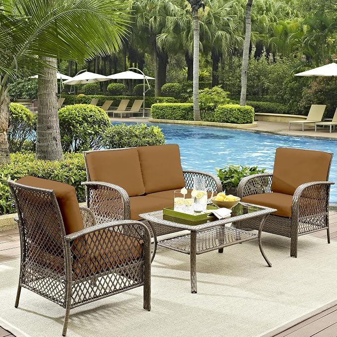 8Pcs Outdoor Cushion Covers, Elastic Patio Cushion Covers | Washable, - Image 6