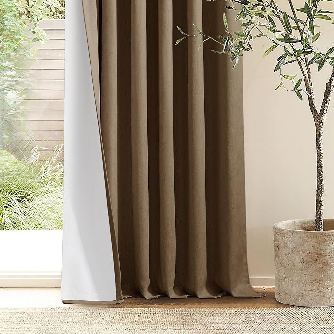 Dutch Cocoa Linen Blackout 120 Inch Curtains - Image 8