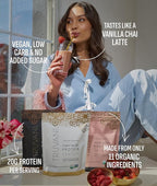 Truvani Vegan Pea Protein Powder | Vanilla Chai | 20g Organic Plant Based Protein | 20 Servings | Keto | Gluten & Dairy Free | Low Carb | No Added Sugar