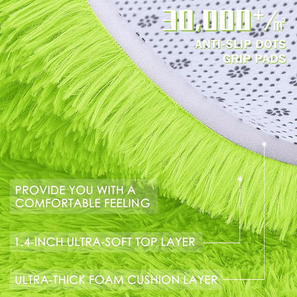 OLANLY Lime Green Round Rugs for Bedroom - Image 5