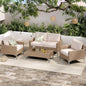 4-Piece Patio Furniture Set, Outdoor Wicker Sectional Sofa by OutdoorPatioFurnitureSet