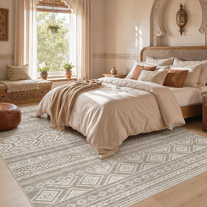 cotiled Boho 5x7 Area Rugs for Living Room: Soft Moroccan Washable Rug | Solve - Image 6