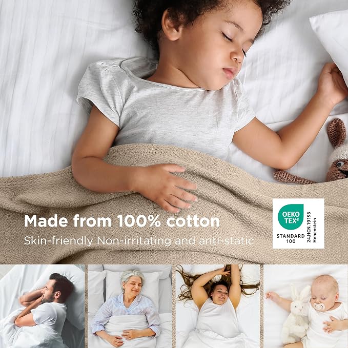 Bedsure GentleSoft 100% Cotton Blanket Twin XL Size - Image 2
