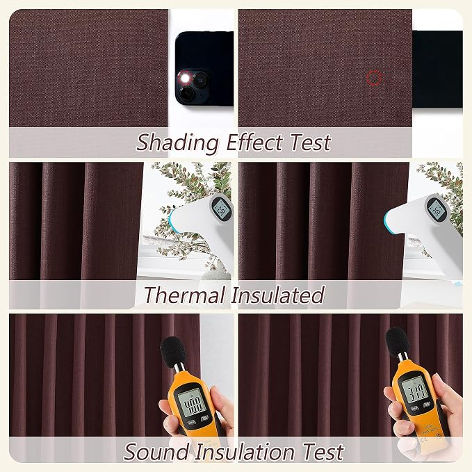 100% Blackout Curtains 90 Inch Length 2 Panels Set - Image 6