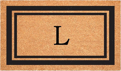 Calloway Mills 152962436L Black Border 24" x 36" Monogram Doormat by Callowaymills