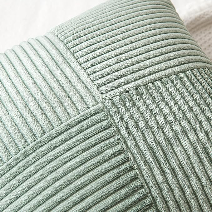 MIULEE Greyish Green Decorative Throw Pillow Covers 16x16 Inch - Image 2