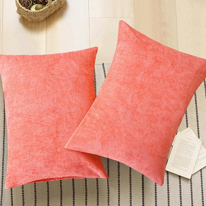 CaliTime Decorative Throw Pillow Covers 26 X 20 Inches Living Coral | Pack of 2 - Image 5