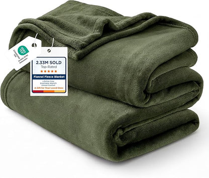 Bedsure Fleece Blankets King Size Oive Green by Unknown