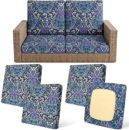 4Pcs Patio Cushion Covers Stretch Outdoor Furniture Protector Slipcovers | by pickyNproud