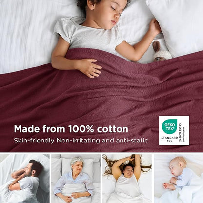 Bedsure GentleSoft 100% Cotton Blanket Twin XL Size - Image 2
