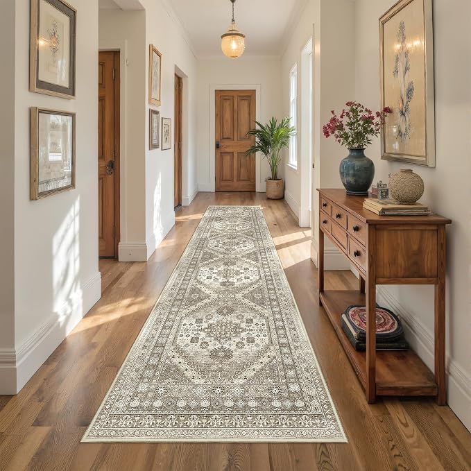 Runners for Hallway 12ft, Non-Slip Long Bathroom Rugs, Living Room, Soft by Restydon