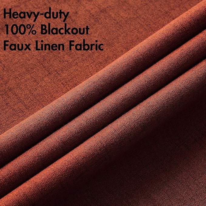 MIULEE 100% Blackout Linen Curtains - Image 5