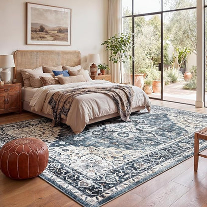 AMADA HOMEFURNISHING 9x12 Washable Area Rug, Low-Profile Large Area Rug - Image 7