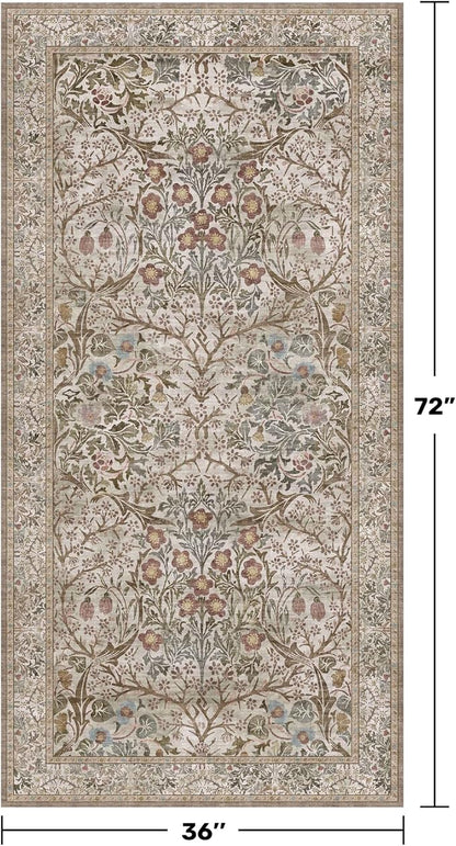 Vintage Moss Green 3x6 Runner Rugs - Image 2