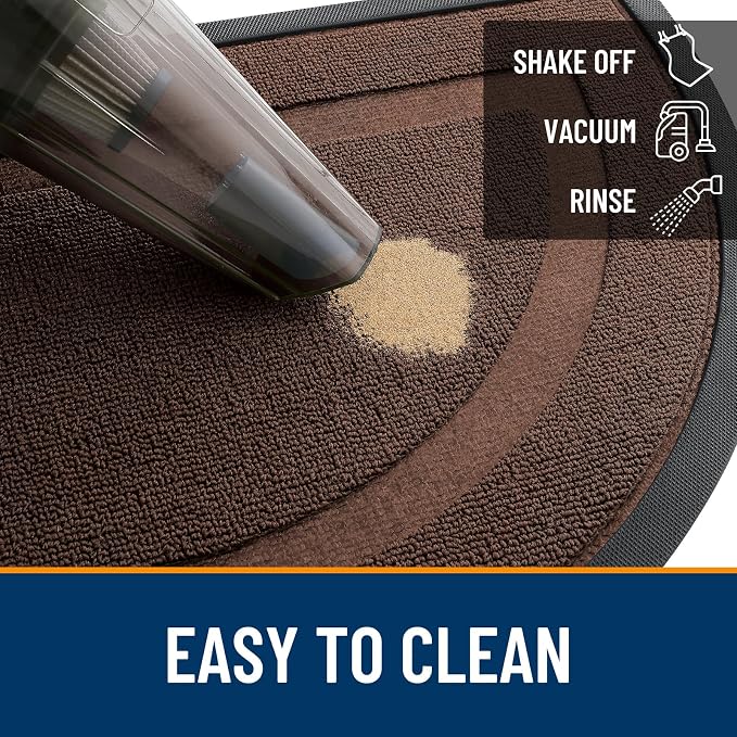 OLANLY Half Circle Front Door Mat Outside 33x21 All-Season Rubber Doormat | - Image 5