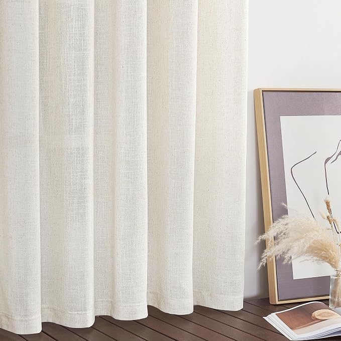 NICETOWN Thick Linen Sliding Door Curtains 84 inch Length, 100 Inch Wide - Image 9