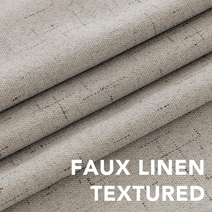 H.VERSAILTEX Primitive Linen Curtains 100% Blackout Curtain Drapes Burlap - Image 4