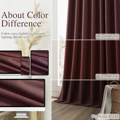 100% Blackout Curtains 90 Inch Length 2 Panels Set - Image 7