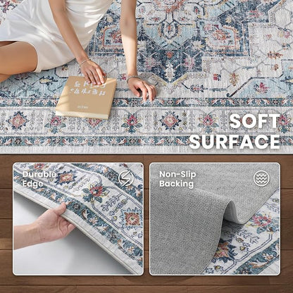 6x9 Area Rugs for Living Room, Large Washable Rug, Dining Room, Low Pile - Image 6