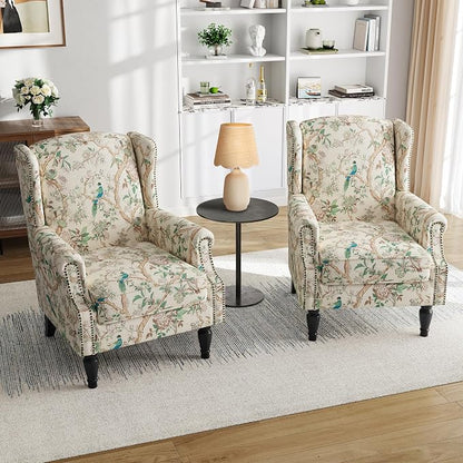Pia Ricco High Back Floral Accent Chair - Image 5