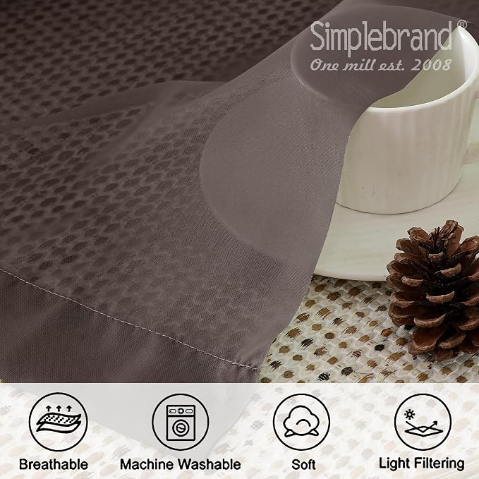 Simplebrand Chocolate Short Sheer Curtains 45 Inch Length - Image 7