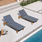 PURPLE LEAF Extra Wide Patio Chaise Lounge Set of 2 Outdoor Lounger French PE by PURPLELEAF