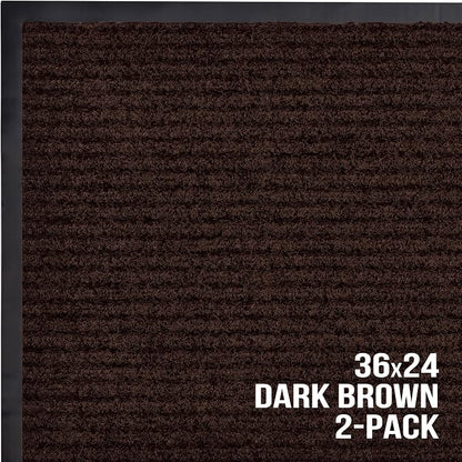 Front Door Mat, Indoor Outdoor Welcome Entryway Doormat, 36x24 Dark Brown | - Image 7