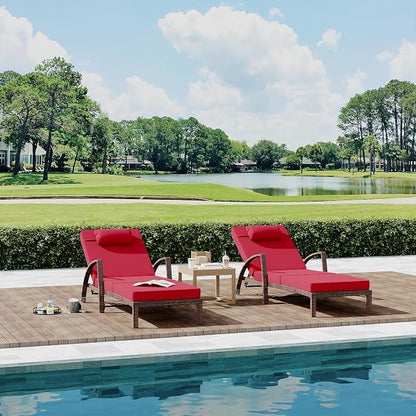 GarveeLife 2-Piece Rattan Patio Folding Chaise Lounge, 5-Position Adjustable - Image 8