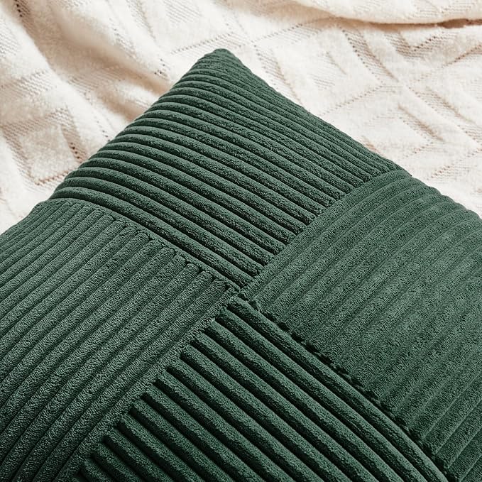 Fancy Homi Set of 2 Dark Green Lumbar Decorative Throw Pillow Covers 20x28 Inch - Image 4
