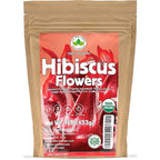 Hibiscus Tea 1LB (16Oz) 100% CERTIFIED Organic Hibiscus Flowers Herbal Tea (WHOLE PETALS), Caffeine Free in 1 lbs. Bulk Resealable Kraft BPA free Bags from U.S. Wellness