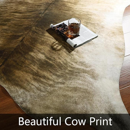 Western Faux Cowhide Rug, Animal Cow Hide Rug, 3 x 4 Ft Brownish | Premium - Image 6