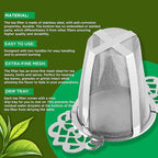 Set of 2 Tea Infusers for Loose Leaf – SUS 304 Stainless Steel Fine Mesh Basket with Flower-Shaped Handles, Reusable & Heat-Resistant, Ideal for Cups & Teapots