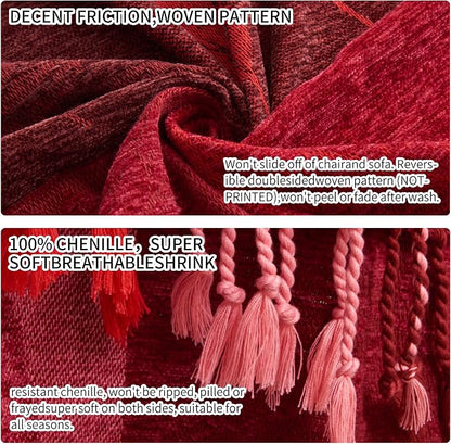 Bohemian Chenille Jacquard Tassel Throws - Image 6