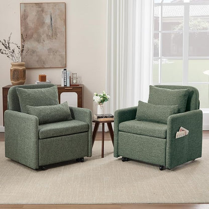 Iroomy 5-Level Adjustable Convertible Sleeper Chair Set of 2, 3-in-1 87'' Long - Image 3