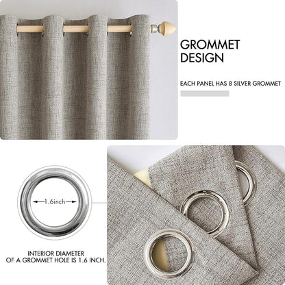 MIULEE 100% Blackout Linen Curtains - Image 4