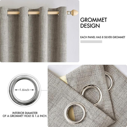 MIULEE 100% Blackout Linen Curtains - Image 4