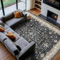 Black Boho Rug for Living Room 8x12 by HazoHaus