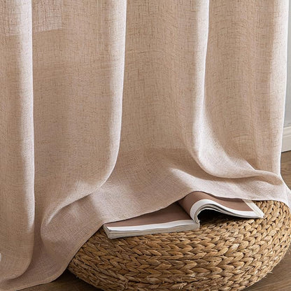 MIULEE Natural Beige Linen Curtains 52x84 Inch - Image 7