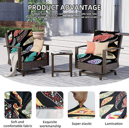 8PCS Patio Cushion Covers.Patio Furniture Couch SeatSlipcovers | Washable - Image 3