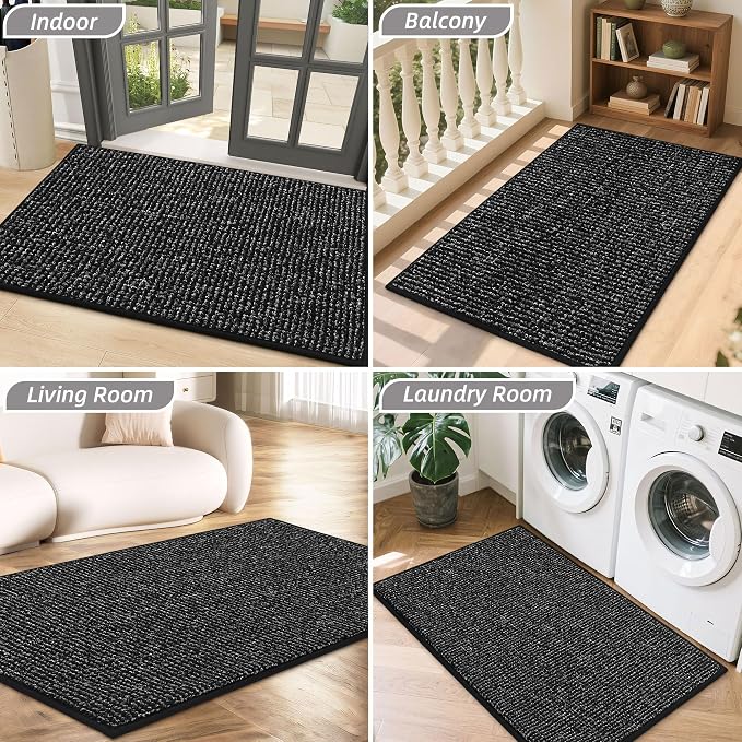 BEQHAUSE Dirt Trapper Door Mat 24" x 36", Non-Slip Washable Doormats, Low - Image 8