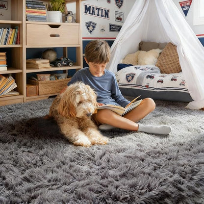 8x10 Living Room Rug Grey, Soft Large Rugs - Image 5