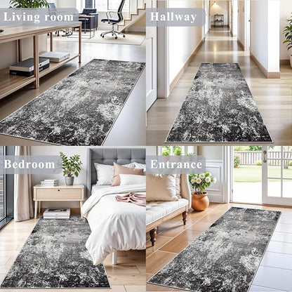 Kitchen Runner Rug 3x7 Washable Non-Slip Modern Abstract Neutral Carpet - Image 4