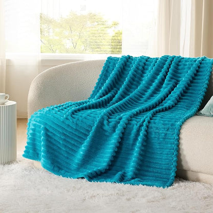Bedsure Soft Twin Blanket for Bed Decor Gifts Teal 60"x80" | Birthday Gifts for - Image 3