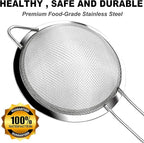 Anaeat Fine Mesh Strainers - Premium Stainless Steel Colander Sieve Sifters, with Durable Mesh and Sturdy Handle, Excellent for Sifting Dry ingredients, Flour, Pastas, Rice, Tea (5.5")