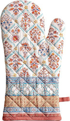 Maison d' Hermine Oven Gloves 100% Cotton Oven Mitt 7" x 13" with Loop Heat Resistant, BBQ, Cooking Gloves, Baking, Grilling, Kitchen, Handling Hot Pans (Pack of 1, Romane)