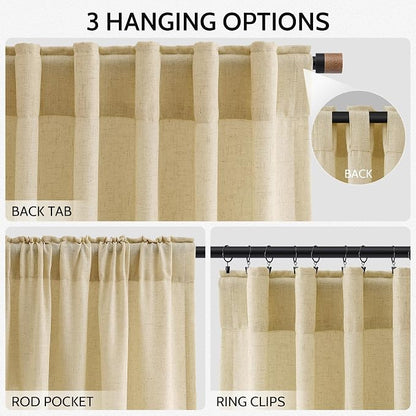 Cream Yellow Curtains 108 Inches Long - Image 2